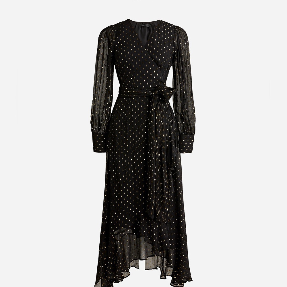 J Crew Ruffle-Hem Lurex Dress